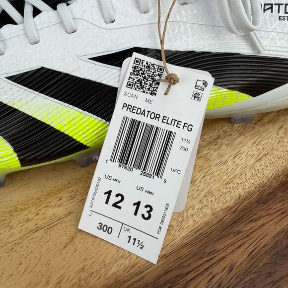 Adidas Predator Elite FG Soccer Cleats Men\'s Size 12 White Lucid Lemon JI1082 main image 5